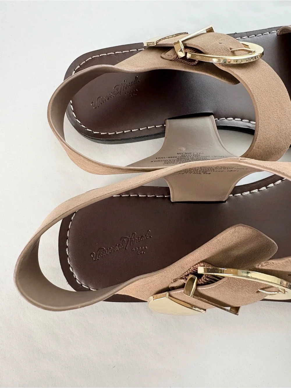 Women's Mira Double Buckle Faux Suede Sandals | Universal Thread NEW